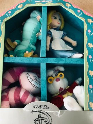 Vintage Alice In Wonderland Boxed Set 4 Plush Characters Disney
