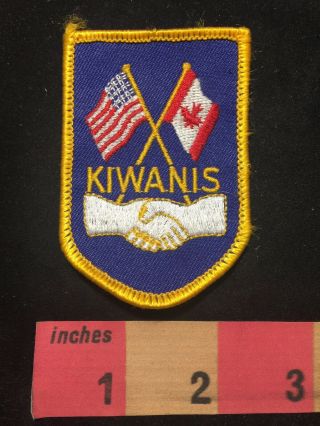 Vtg Flags Canada & United States Kiwanis Patch - International Service Club 87xd