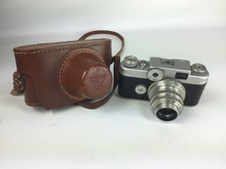Vintage Argus C - Four C4 35mm Film Camera Cintar 50mm F2.  8 Lens Orig Leather Case