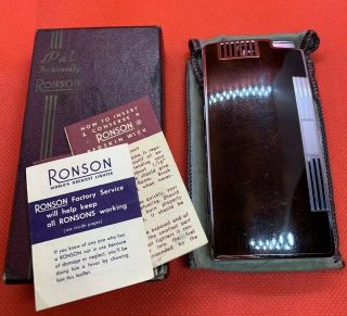 Vintage Ronson " Pal " Cigarette Case Lighter In Brown Tortoise Shell Enamel