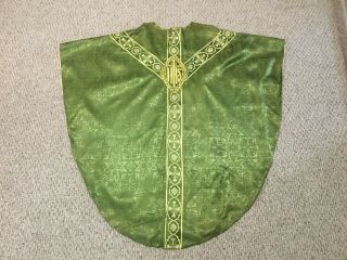 Vintage Green & Gold Vestment With Stole