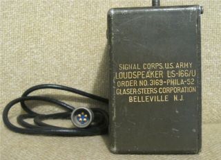 Vintage U.  S.  ARMY SIGNAL CORPS MFP LOUDSPEAKER LS - 166/U For JEEP,  Etc.  Military 2