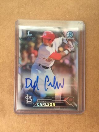 2016 Bowman Chrome Dylan Carlson Refractor Auto /499 St.  Louis Cardinals