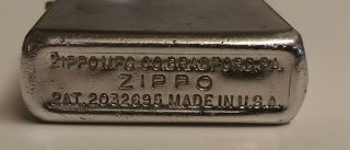 Vintage Zippo Lighter 5 Barrel Hinge Pat.  No.  2032695