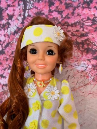 Vintage 1969 Ideal Crissy Doll Ooak With Handmade Outfit Pretty Growing Hair