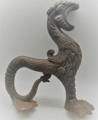 Large & Impressive Ancient Chinese Bronze Dragon Statue