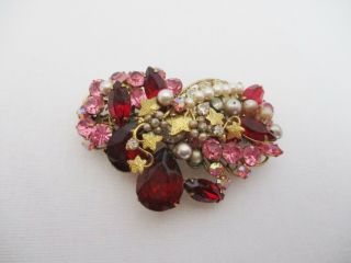 By Roberts Vintage Signed Rhinestone Brooch And Pendant