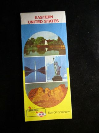 Vintage 1970s Sunoco Dx Gasoline Eastern United States Road Map - Advertising