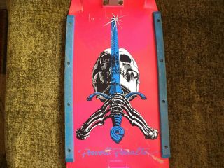Vintage Powell Peralta Skull And Sword Og Skateboard Complete 1984 Pig Hot Pink