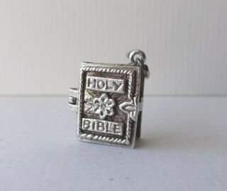 09 Vintage Silver Charm Opening Bible With 23rd Psalm
