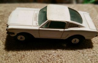 Vintage Atlas Ho Slot Car 1965 Ford Mustang Fastback White