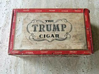 Rare,  Vintage Trump Cigar Wooden 1920s Cigar Box,  Canada.  2 Cigars For 6 Cents