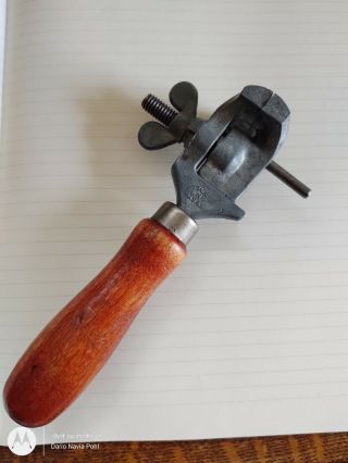 Vintage Antique Miniature Hand Held Vise - Jeweler Gunsmith Clamp Vise Made Usa