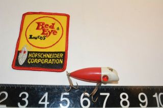 Old Early Hofschneider Red Eye Wiggler Plug Lure Bait With Patch C