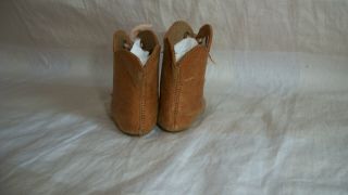 TAN LEATHER ANTIQUE BOOTS FOR YOUR FRENCH OR GERMAN DOLL MARKINGS C.  M. 3
