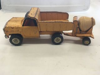 Vintage Tonka Dump Truck And Pull Behind Cement Mixer
