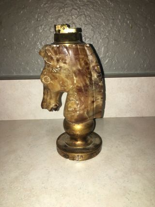 Vintage Table Top Lighter Made In Japan Large Horse Head
