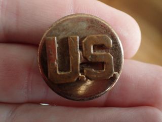Antique Vintage Us Military Civil War Ww1 Ww2 Metal Button ? (l224)