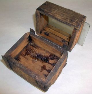 Antique Small Wooden Bee Lining Or Hunting Box Apiary Beekeeping W Glass Window 2