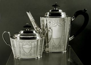 Gorham Sterling Tea Set 1909 - 1912 - Hand Decorated 2