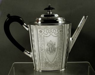 Gorham Sterling Tea Set 1909 - 1912 - Hand Decorated 3