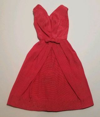 Rare Vintage 1964 Mattel Barbie Shantung Rose Campus Belle Bow Pak Dress Htf