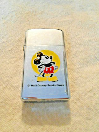Vintage Walt Disney Productions Mickey Mouse Zippo Lighter