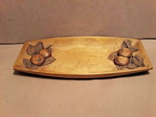 Vintage Antique Hand Carved Single Wood Dough Bowl / Tray