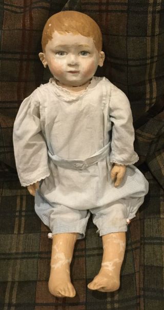Early Antique Doll Martha Chase Stockinette American Vintage Dress