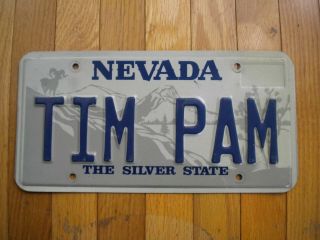 Vintage Nevada The Silver State License Plate Car Truck Tag " Tim Pam "