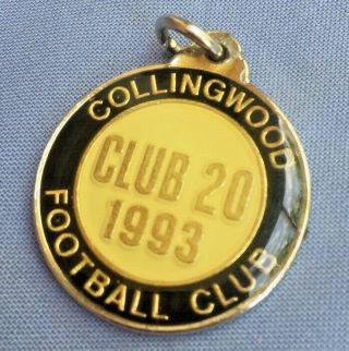 Vintage Collingwood Fotbal Club Medallion Club 20 1993