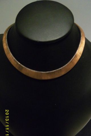 Copper Or Gold Coloured Antique Metallic Slinky Style Necklace Choker Vintage