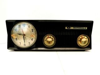 Vintage Old 1950s Gem Antique Atomic Black Color Art Deco Tube Clock Radio