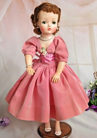 Vintage 1950s Madame Alexander Cissy Doll Red Hair 20 " Hard Plastic Tagged Dress