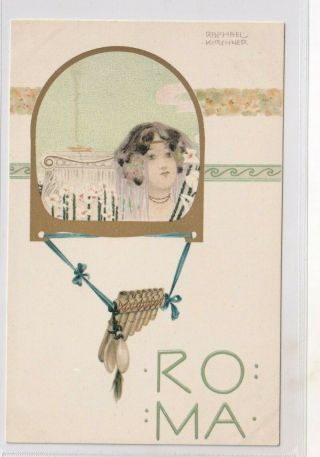 Vintage Postcard Artist Raphael Kirchner Rome Series 1900s