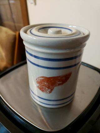 Vintage Red Wing Pantry Jar With Lid Collectors Society 1991