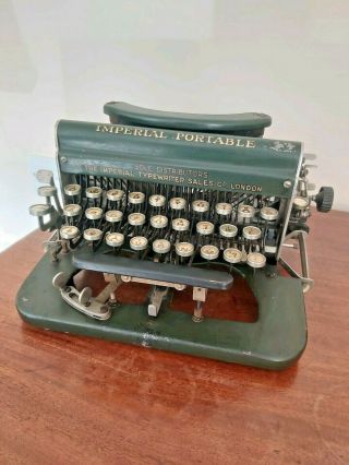 Antique,  " Imperial Model D " Typewriter,  Green,  Rare Model,  Early, .