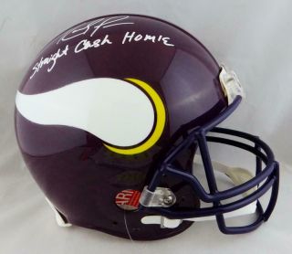 Randy Moss Signed Vikings F/s Authentic 83 - 01 Helmet W/ Straight Cash - Jsa W Aut