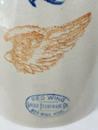 Antique Red Wing 2 Gallon Crock With Daisy Petal Lid Bar Handle Union Stoneware 3