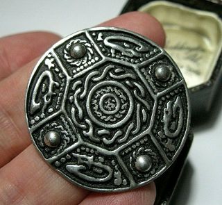 Vintage Jewellery Early Signed St Justin Jewellery Celtic Knot Shield Brooch Pin