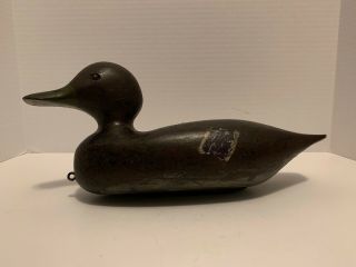 Vintage 1910 Mason Wood Duck Decoy With Pin Bead Eyes