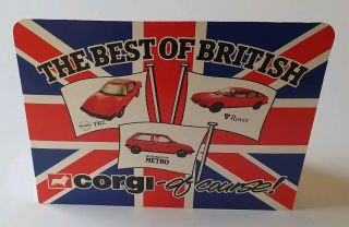 Vintage Very Rare Corgi Diecast Shop Display Sign Card 7 " X9 " Best Of British Car