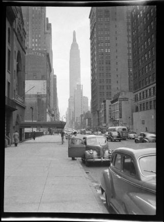 Vtg 1950 Orig Photo Film Negative York City Nyc Manhattan 34th Buildings 2