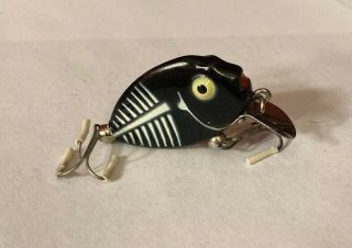 Vintage Heddon Tiny Punkinseed Xbw Black Shore Creme Eyes Fishing Lure