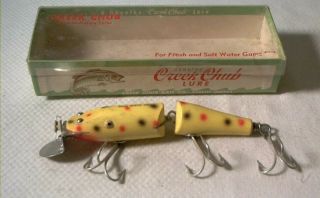 Vintage Creek Chub Jointed Snook Pikie Yellow Spot Te W/ Box,  Rare