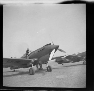 Vtg 1940 Ww2 - Era Photo Film Negative Army Aaf Aircraft Curtiss P - 40 Warhawk 2