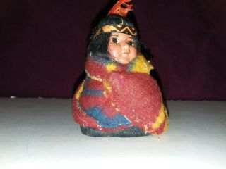 Vintage Skookum Doll Bully Good Indian Native American Child Blanket 3 "
