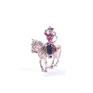 Vintage Silver Charm London Queen Trooping The Colour Enamel 925 Sterling 5.  6g