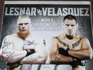 UFC 121 Autographed Poster (SBC) Brock Lesnar Cain Velasquez Tito Ortiz WWE 2