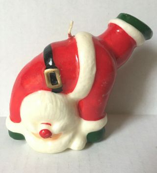 Vintage Santa Claus Candle Acrobatic Headstand Cartwheel Santa